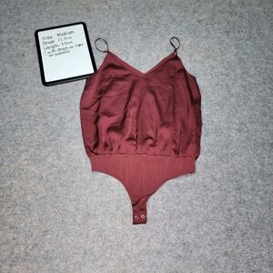 Altar'd State Bodysuit Medium Red/Maroon Sleeveless V Neck Snap Closure‎